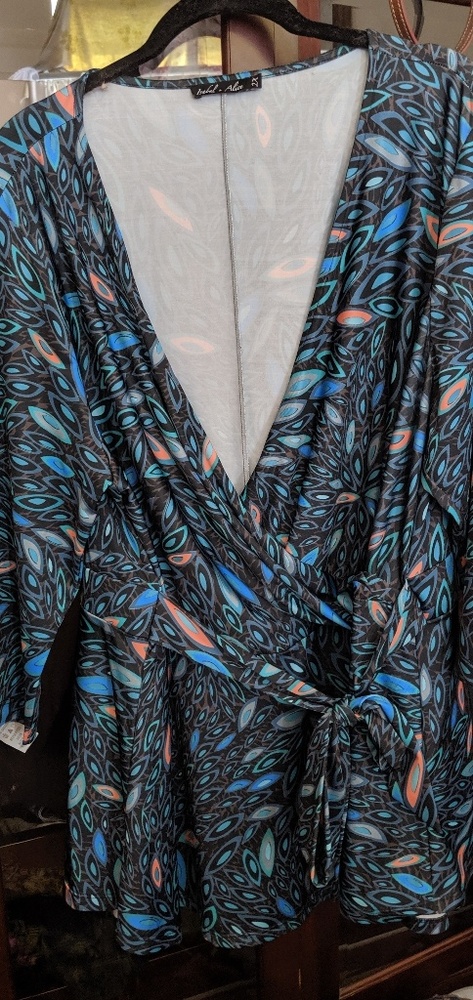 Isabel + Alice 2x Peacock Faux Wrap Top